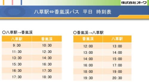 バス運行表　平日
